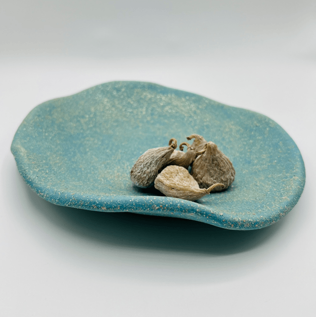 Plat turquoise pailleté