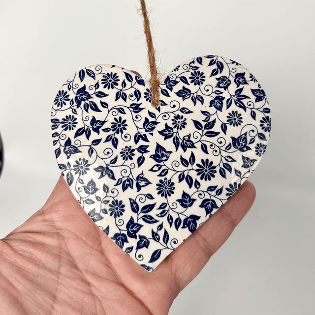 Cœur « fleurs bleues »